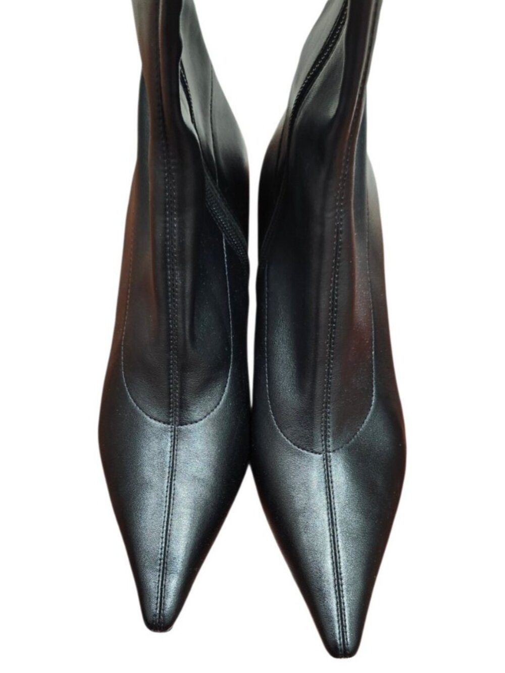 Rag & Bone Mercer Leather Knee High Boots Black Pointed Toe Kitten Heel EU 37 - Picture 10 of 16